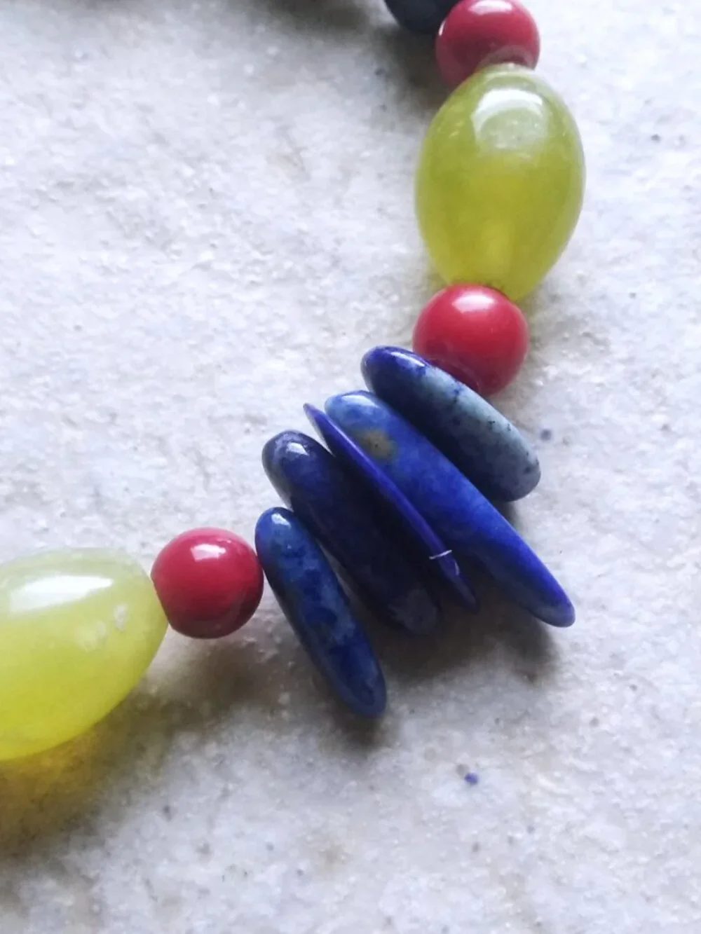 Handmade! Button & Loop Bracelet! Chunky Eclectic Bold Semi-Precious Stone Beads